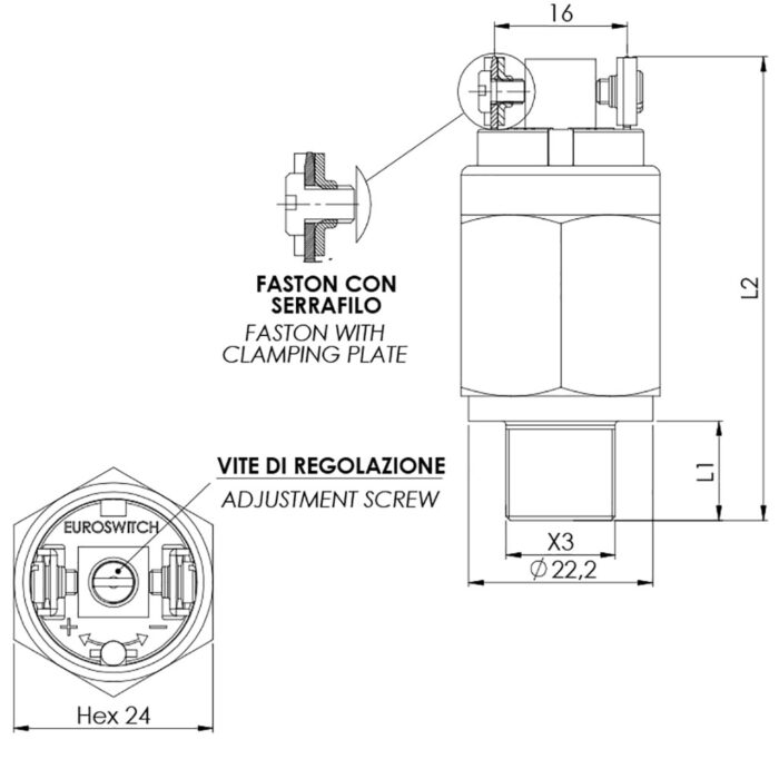 Presostato de membrana, modelos 41B-41BV 41C-41CV esquema