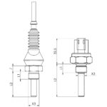 Transmisores de temperatura con cable y conector, modelo 580 esquema