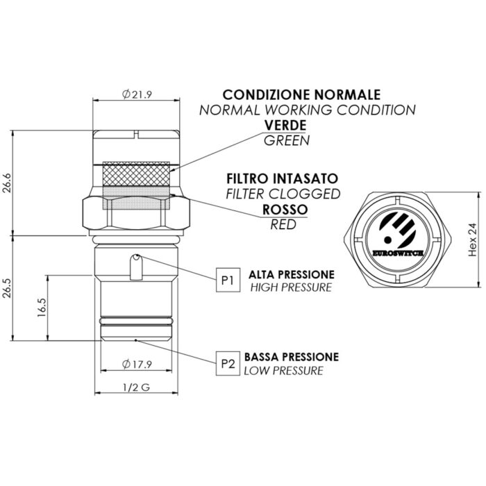 Indicador visual de presión diferencial, modelo 87 esquema