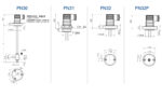 Esquema del interruptor de nivel electromagnético modelo PT Euroswitch