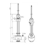 Interruptor de nivel electromagnético, modelo P005AC esquema
