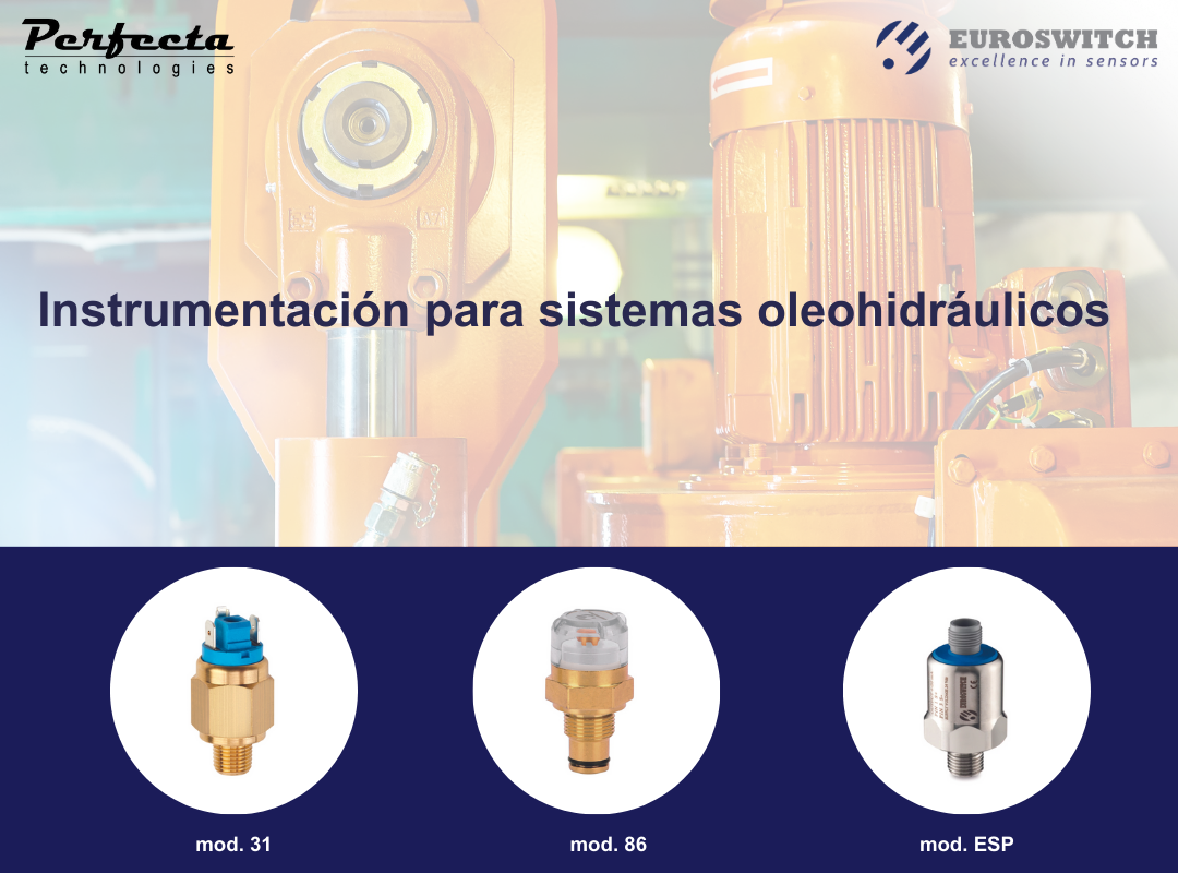 istrumentación industrial para oleohidráulica, presostatos, sensores de presión ,termostatos y sensores de temperatura